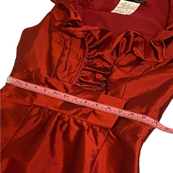 Alfred Sung Garnet Ruffle Halter Neck Sleeveless Midi Cocktail Dress women’s SZ4 - Picture 8 of 13